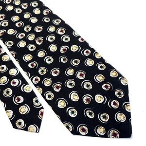 Ferrell Reed Von‎ Maur Black Abstract Jacquard Short Silk Tie